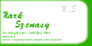 mark szenasy business card