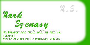 mark szenasy business card